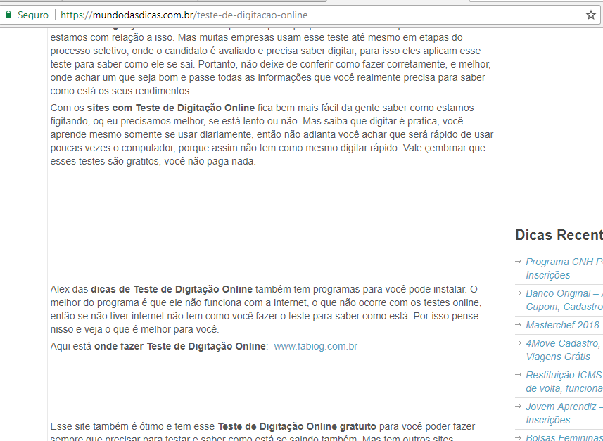 Como surgiu o famoso Teste de Digitação Online Gratuito?