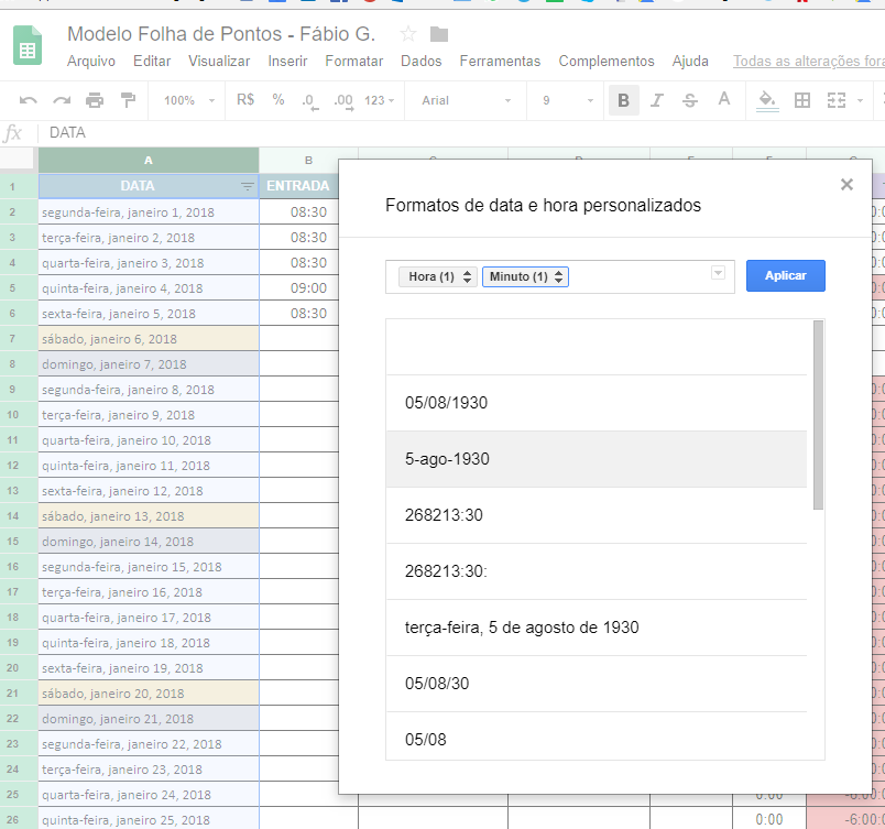 Planilha de horas trabalhadas no Excel: como fazer controle de ponto